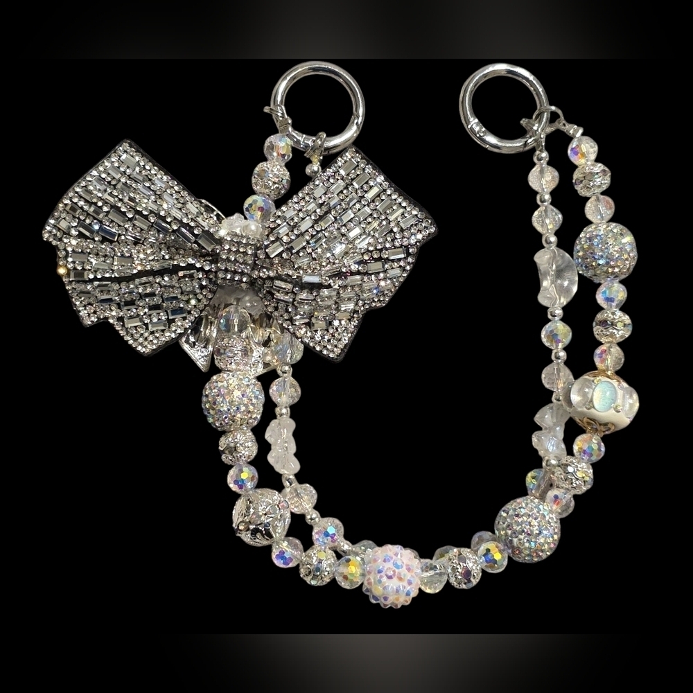 Sparkling Crystal Bow Bag Charm